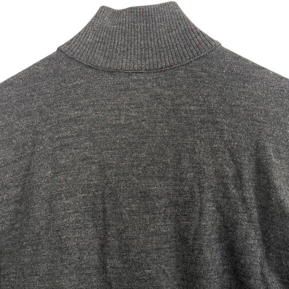 Banana Republic Merino Wool 1/4 Zip Sweater Mens Large Grey Knit Pullover - Picture 5 of 11